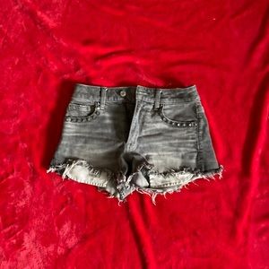 Grey jean shorts, 00, American Eagle Outfitters